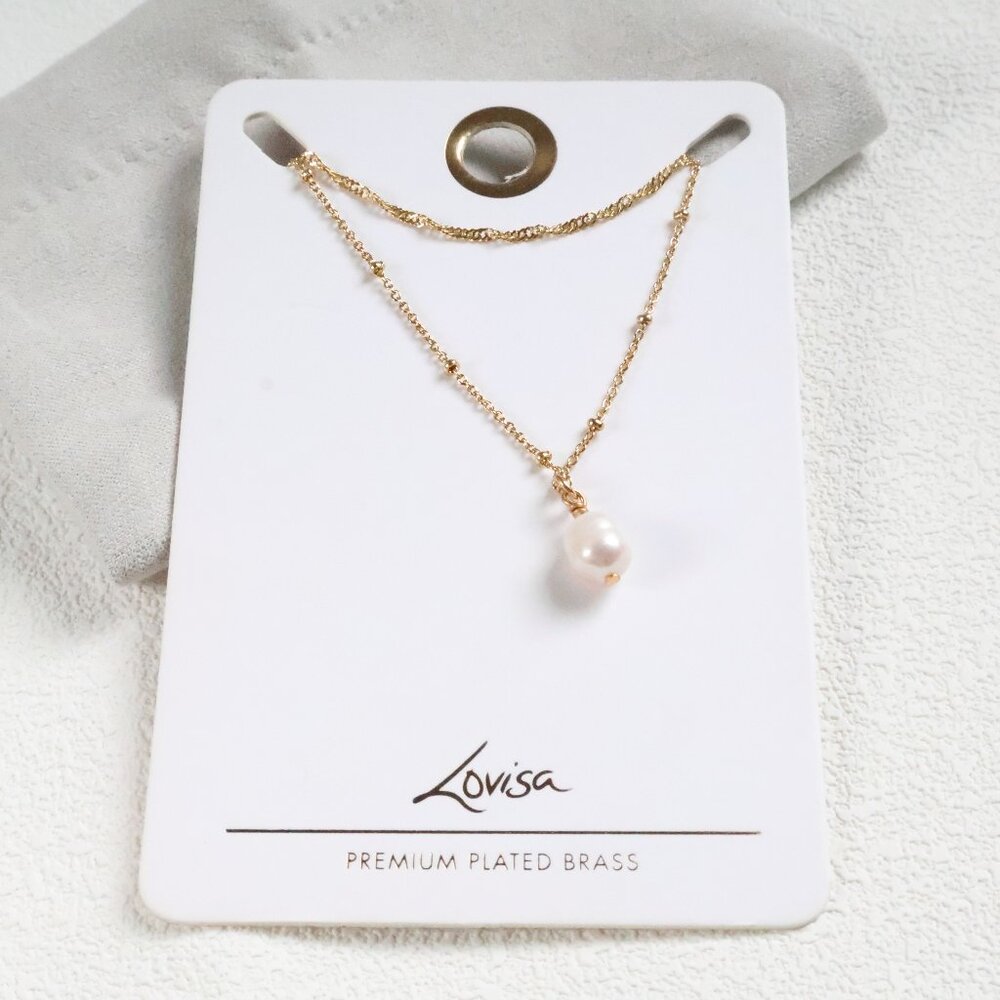 Lovisa Elegant Pearl Pendant Necklace Gold-Plated Minimalist Jewelry Chic Style